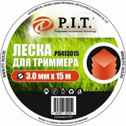 Леска для триммера P.I.T. Р0413015 (елочка, 3,0мм х 15м)