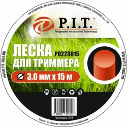 Леска для триммера P.I.T. Р0223015 (круг, 3,0мм х 15м)