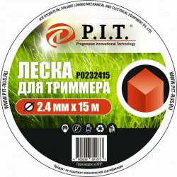 Леска для триммера P.I.T. Р0232415 (квадрат, 2,4мм х 15м)