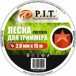 Леска для триммера P.I.T. Р0212015 (звезда, 2,0мм х 15м)