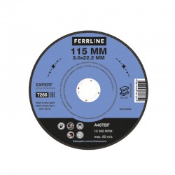 Круг отрезной по металлу FerrLine Expert 115 х 3 х 22,2 мм A46TBF