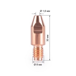 Наконечник FoxWeld M8х30х1.6 (140.0587/MD0005-16, пр-во FoxWeld/КНР)