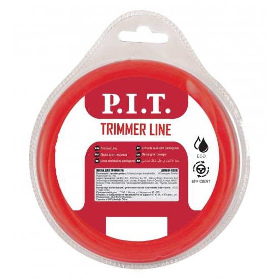 Леска для триммера пятиугольник P.I.T. 15 м x 3,0 мм(ATML01-P30D)