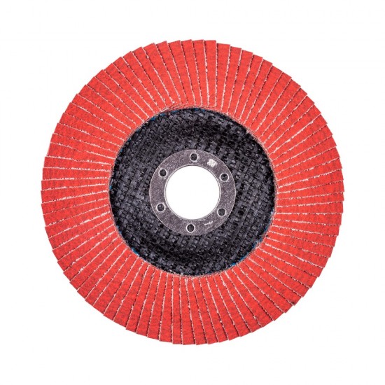 Круг лепестковый с керамическим абразивом для шлифования по нержавеющей стали FTL Everest 27 125 х 22,2 мм P120