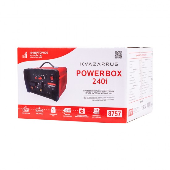 Инверторное пуско-зарядное устройство KVAZARRUS PowerBox 240i, таймер, цветная коробка