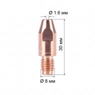 Наконечник М8х30х1.6 (CuCrZr) (140.0590/MD0005-86, пр-во FoxWeld/КНР)