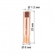 Наконечник М6х25х1.2 прямой (AL) (141.0010/MD0009-62, пр-во FoxWeld/КНР)